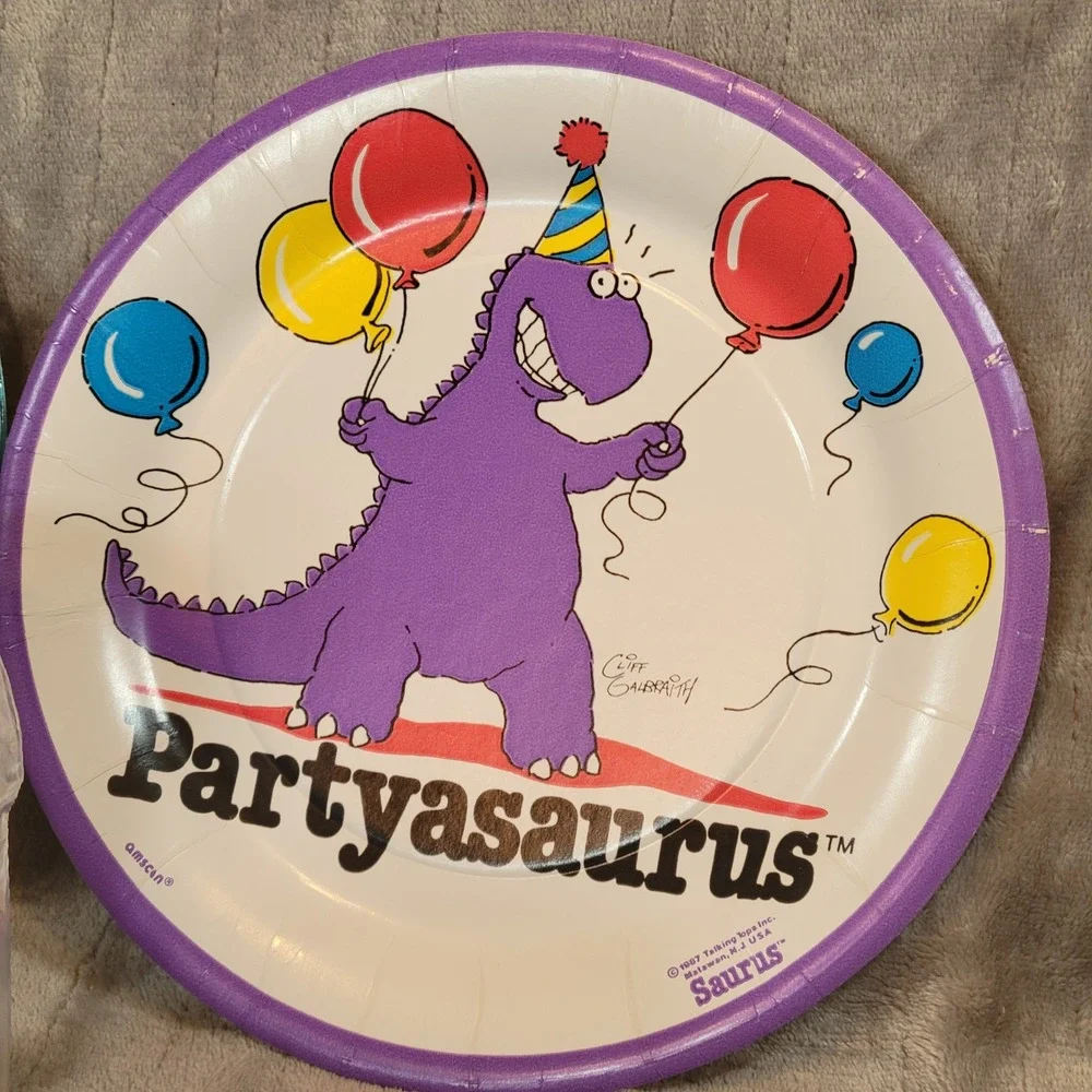 Vintage Amscan Kids Party Plates Cups 80s 90s Tom & Jerry Partyasaurus Choo Choo